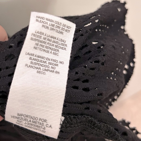 Garage Black Lace Crop Top Blouse, Off-the Shoulder Black Lace Top - Picture 6 of 7